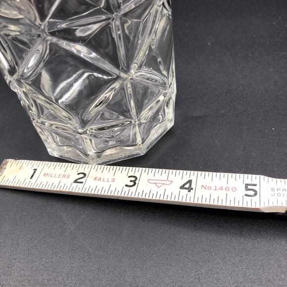 Mid-Century Glass Liquor Decanter Daisy Diamond Round Barware Bottle D-126 #4164 - Picture 7 of 9